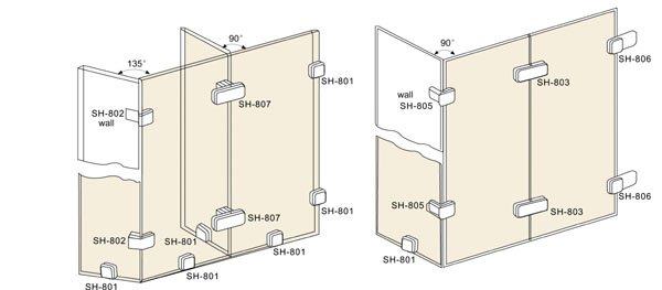 SAHARA Glass HARDWARE top quality glass panel connectors factory direct supply for bathroom-1