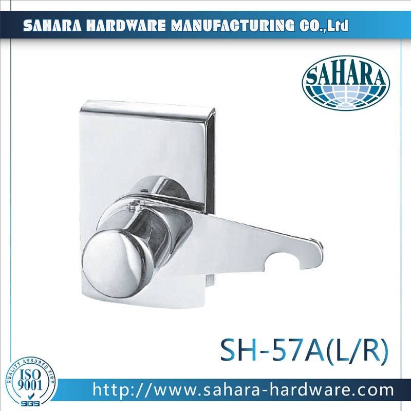 China Stainless Steel Brass Cylinders Glass Door Lock-SH-57A(L、R）